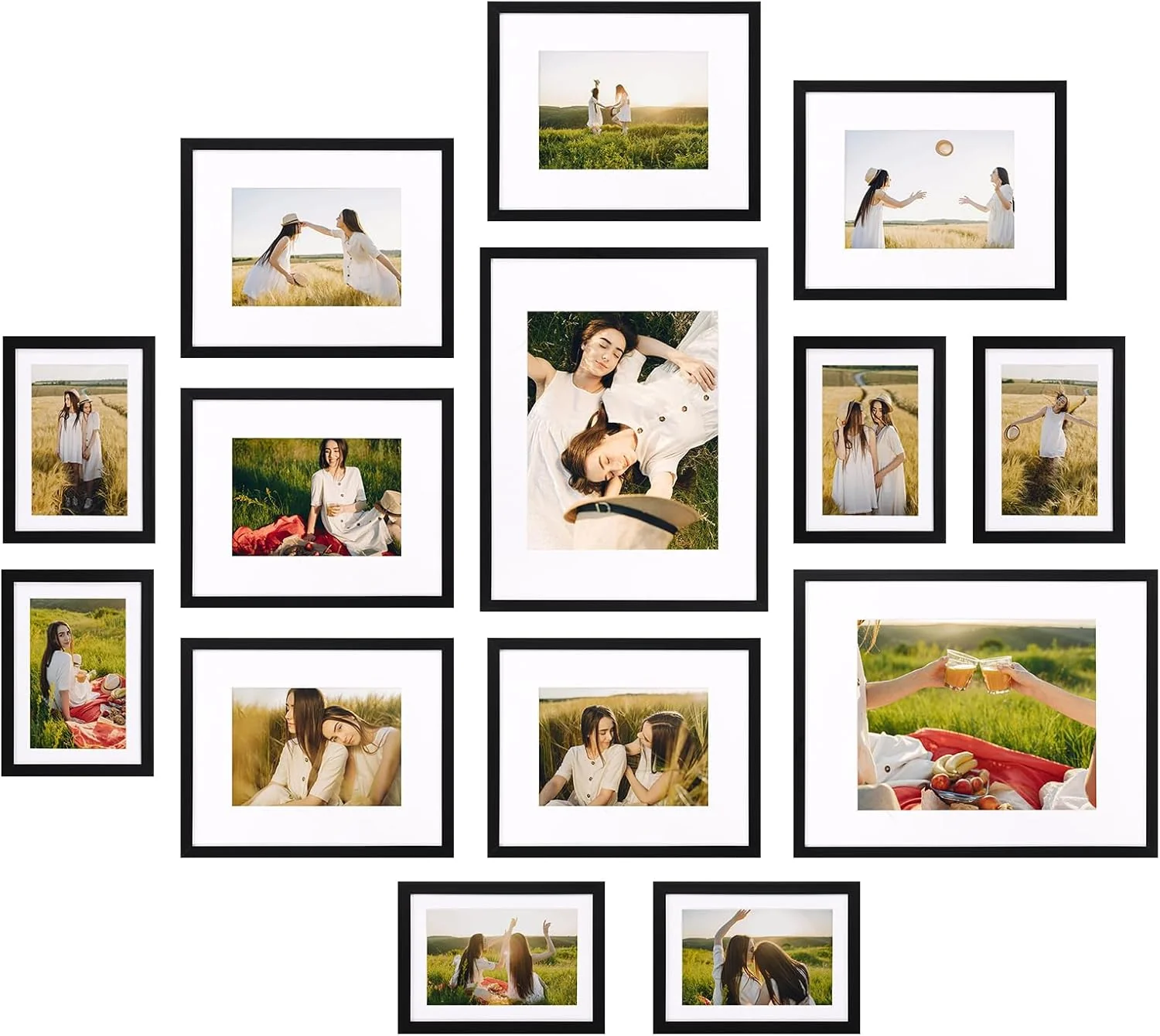 Gallery Picture Frame Set of 14 – Assorted Sizes for Wall Collage - Image 4