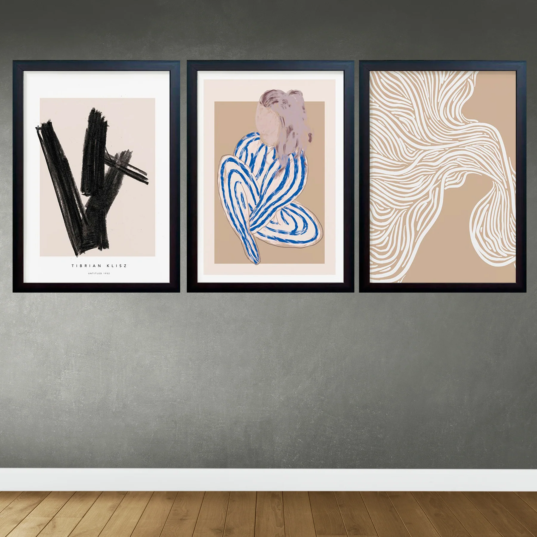 Set of 3 Abstract Art Frames Home Decor frame set