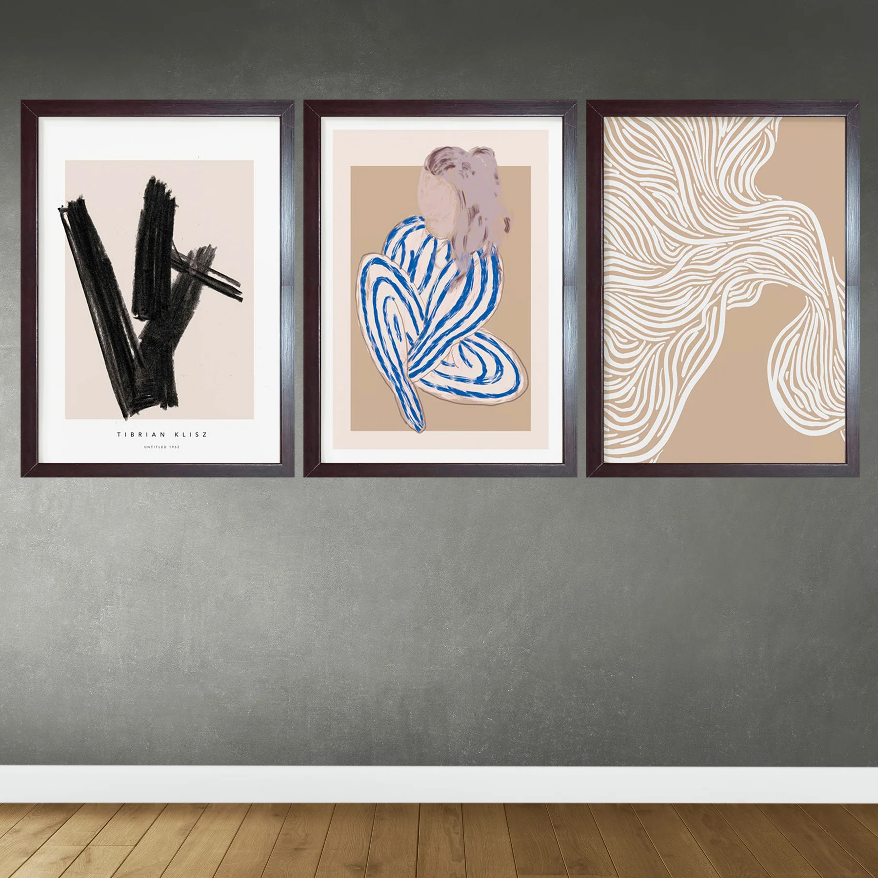 Set of 3 Abstract Art Frames Home Decor frame set - Image 2