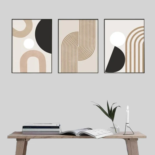 Minimalist Abstract Frame set, Wall Art Modern Mural Poster and Print for Home Interior Living Room Decor