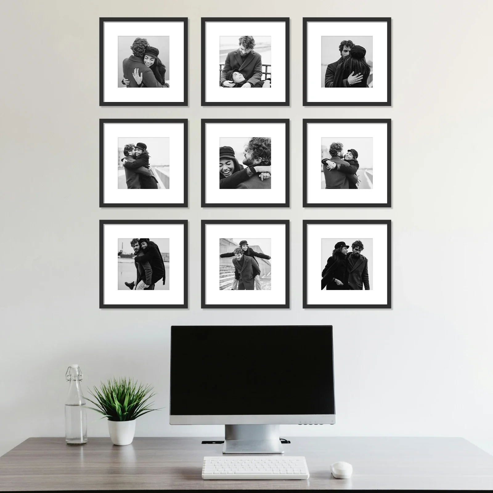 Personalized Picture Frame Set of 9 – Multi Collage Gallery Square Photo Frames