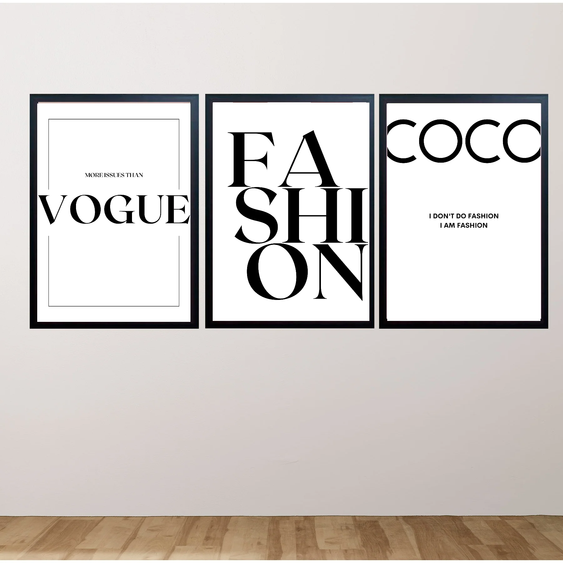 Set of 3 Fashion Makeup Girls Vanity room Photo Frames/ Coco Vogue Room Decor