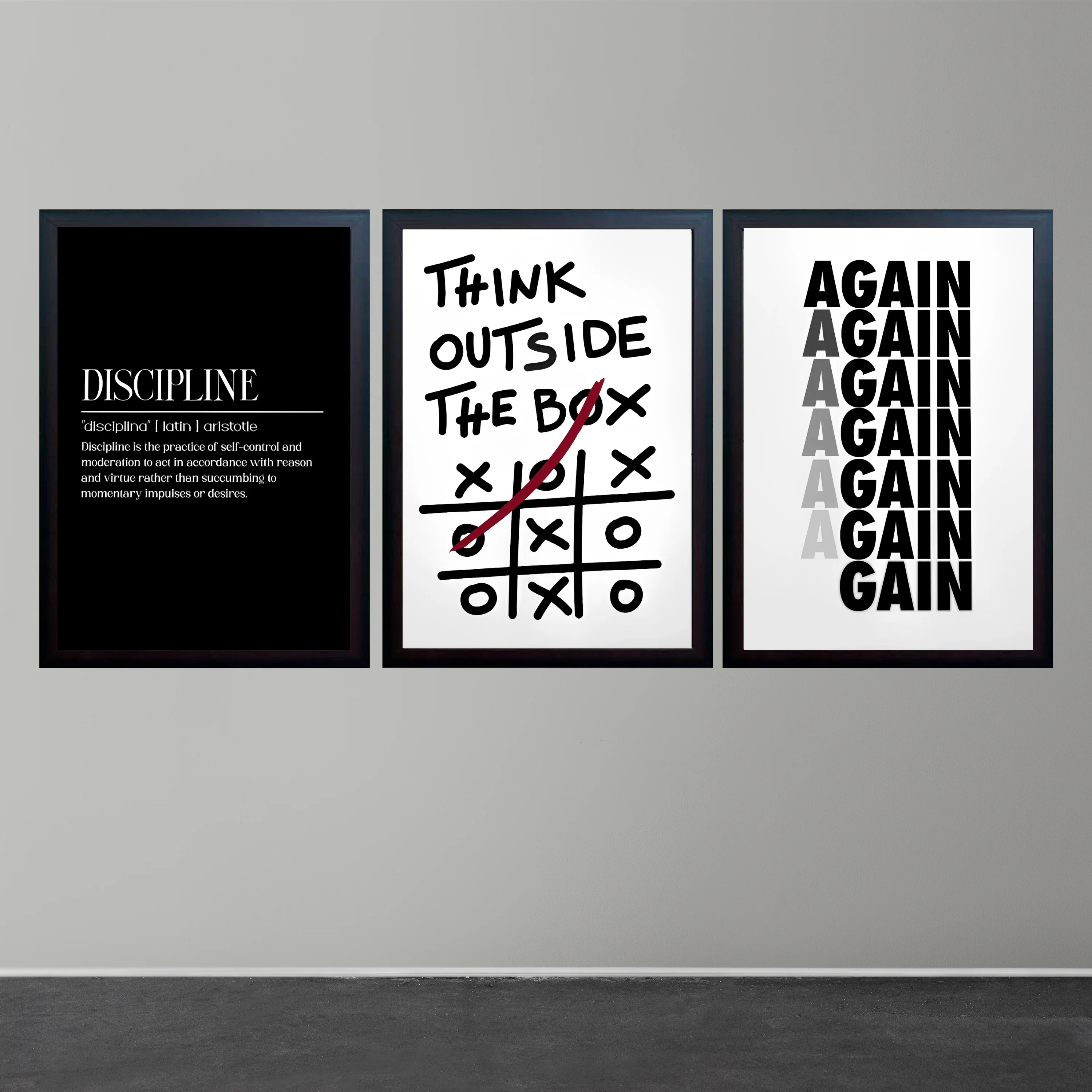 Motivational Quote Frames, Set of 3 Quotes Art Inspirational Wall Print , Inspirational Quotes